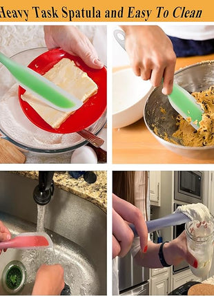 Nonstick Silicone Knife Shaped Flexible Kitchen Spatula Scraper Turner,Kitchen Cooking Utensils With Nylon Core (Red)