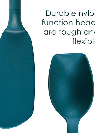 Rachael Ray Tools and Gadgets Lazy Crush & Chop, Flexi Turner, and Scraping Spoon Set / Cooking Utensils - 3 Piece, Teal Blue
