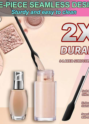 Anaeat Mini Silicone Spatulas - Set of 4 Multifunctional Small Kitchen Scraper Lotion Stirrer Tiny Makeup Beauty Spatula Reusable for Jam Jar, Cosmetic Bottles, Narrow Can and Thin Bottles (Black)