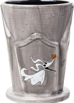 Silver Buffalo Disney Tim Burton Nightmare Before Christmas Tombstones Featuring Jack Skellington and Zero 3D Sculpted Ceramic Mug, 18 Ounces