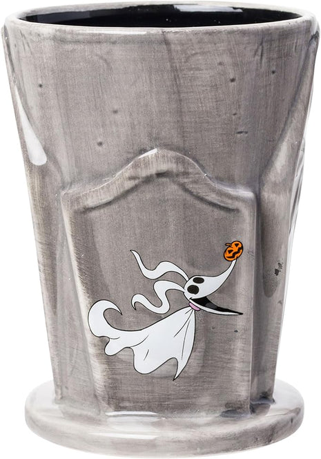 Silver Buffalo Disney Tim Burton Nightmare Before Christmas Tombstones Featuring Jack Skellington and Zero 3D Sculpted Ceramic Mug, 18 Ounces