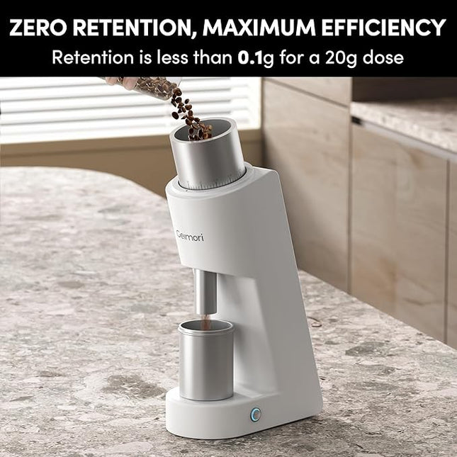 Burr Coffee Grinder,Wirsh Electric Single Dose Coffee Grinder Geimori GU38 with 38mm 6-Core Conical Burr,Stepless Adjustment for Espresso,Drip,French Press,Cold Brew,Bellows Included.