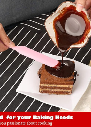 Heat Resistant Silicone Spatulas Set 6pcs, Seamless Design Non-Stick Mixing Spatulas with Stainless Steel Core, Premium BPA-Free Rubber Spatula Baking Cooking Utensile for Home Kitchen BBQ (pink)