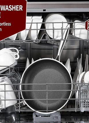 LOLYKITCH Frying Pan Set Nonstick, 8/10/12 Inch Stainless Steel Cookware Set Skillet with Detachable Handle, Induction & Oven Safe, Professional Non-Toxic PFOA Free Pans for Everyday Cooking