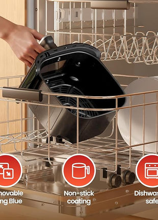 TOPZEE Air Fryer 12-in-1 with 5.5 QT Large Capacity, Compact Air Fryer, 100-400℉ Precise Heat, 360°Hot Air Circulation, 95% Less Oil, Bake, Dry, Reheat, Frozen, Broil, Proof, Black