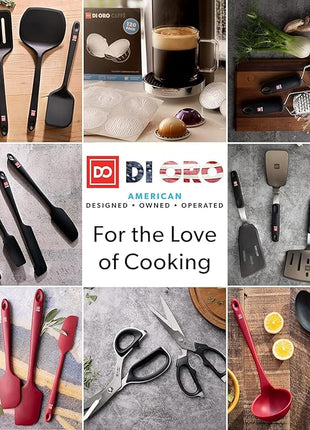 DI ORO Silicone Spatula Set - Rubber Kitchen Spatulas for Baking, Cooking, & Mixing - 600°F Heat-Resistant & BPA Free Silicone Scraper Spatulas for Nonstick Cookware - Dishwasher Safe (5pc, Black)