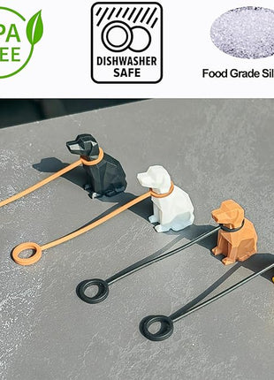 Dog Straw Cover Cap Compatible with Stanley Cup 30 40 oz, 4 Pack Cute Silicone Straw Topper, Funny Christmas Gift, Accessories for Stanley Cup Tumbler