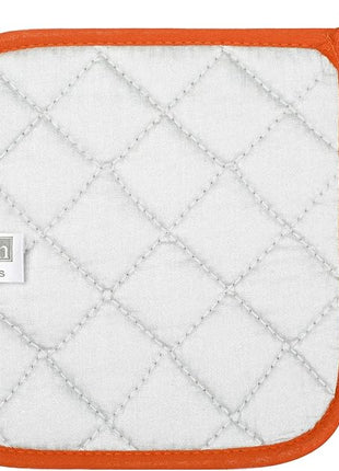 100% Cotton Kitchen Everyday Basic Terry Pot Holder Heat Resistant Coaster Potholder for Cooking and Baking Set of 5 Orange