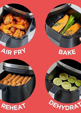 BLACK+DECKER Purifry 2QT Air Fryer, Crispy Deep Fried Taste without the Fat, Plus Bake, Dehydrate, and Keep Food Warm, Digital Touchscreen and Auto Shut-Off