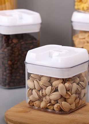 Vtopmart 6 PCS Airtight Food Storage Containers, BPA Free Plastic Snack Containers with Easy Lock Lids, for Kitchen Pantry Organization and Storage, Include 24 Labels, 0.5L