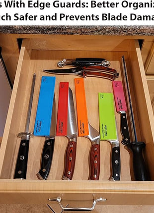 Ergo Chef 5pc Universal Knife Edge Guard Set Multicolored / Multi-sized / for Chef knife, Santoku, Bread, Utility and Paring knives