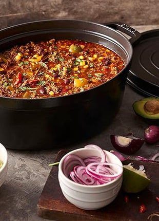 Staub La Cocotte Oval 40509-319 Pico Cocotte Oval Black 12.2 inches (31 cm) Large Two-Handed Cast Enameled Pot, Induction Compatible