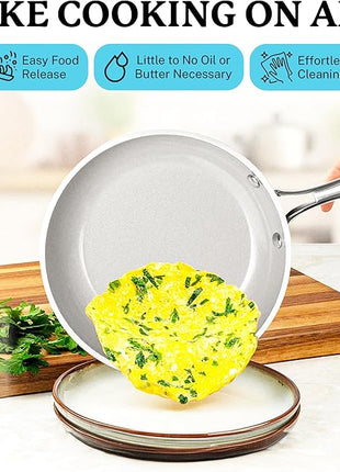 Gotham Steel 20 Piece Pots and Pans Set Nonstick Cookware Set, Pot and Pan Set, Kitchen Cookware Sets, Ceramic Cookware Set, Ceramic Pots and Pans Set, Pot Set, Dishwasher Safe, Aqua Blue