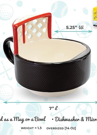 MAX'IS Creations The Hockey Mug with a Net Kids Christmas Gift Sports Gifts for Boys 8-12 Men Girls Family Gifts for Christmas Hockey Game Mom Gift, Novelty Funny Coffee Mug, 14oz