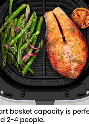 Chefman Air Fryer – 4 QT Compact Airfryer for Quick & Easy Meals, Features Hi-Fry Technology for Extra Crisp, Easy-View Window, Touch Controls with 4 Presets, Nonstick & Dishwasher Safe Basket - Grey