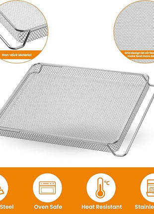for Ninja Foodi Replacement Air Fryer Oven Basket, Original Replacement Baking Trays for NINJA DT201 DT251 Foodi Digital Air Fryer Oven, Mesh Basket, Ideal Accessories for Frying and Dehydrating