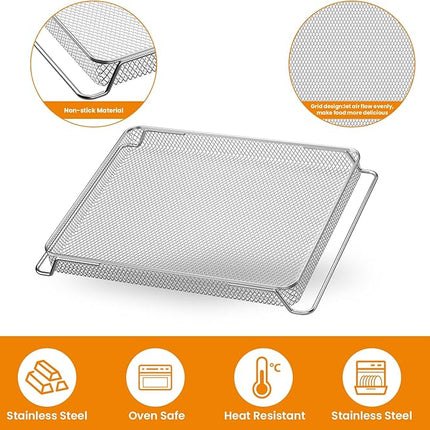 for Ninja Foodi Replacement Air Fryer Oven Basket, Original Replacement Baking Trays for NINJA DT201 DT251 Foodi Digital Air Fryer Oven, Mesh Basket, Ideal Accessories for Frying and Dehydrating