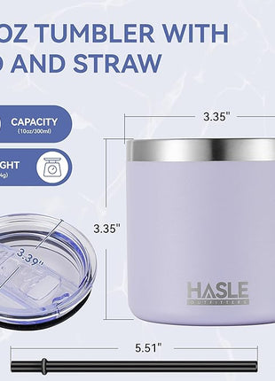HASLE OUTFITTERS 10oz Insulated Tumblers with Lid and Straw,Stainless Steel Tumbler Travel Coffee Mug,Double Wall Reusable Tumbler Cup for Iced and Hot Drinks(Purple,12 Pack)