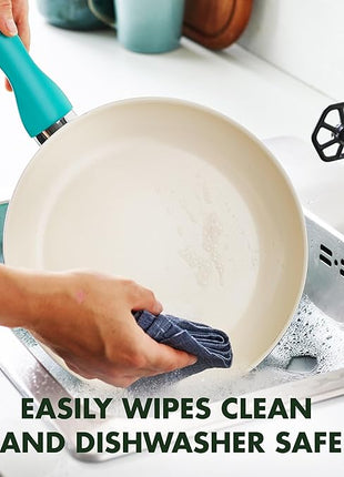 GreenPan Rio Healthy Ceramic Nonstick 10" Frying Pan Skillet, PFAS-Free, Dishwasher Safe, Turquoise