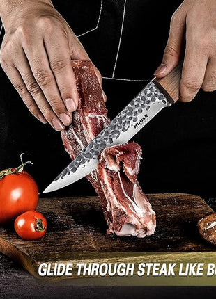 Huusk Knives from Japan, Boning Knife for Meat Cutting 6 inch, Butcher Knife for Brisket Trimming, Viking knife with Sheath, Full Tang Kitchen Utility Knife, Gift for Fathers