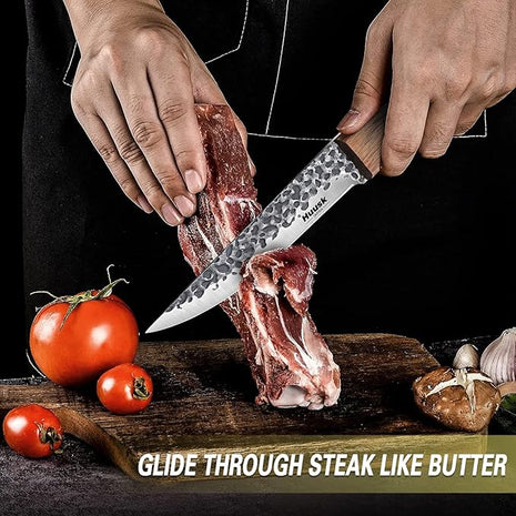 Huusk Knives from Japan, Boning Knife for Meat Cutting 6 inch, Butcher Knife for Brisket Trimming, Viking knife with Sheath, Full Tang Kitchen Utility Knife, Gift for Fathers
