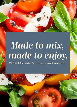 COOK WITH COLOR Mixing Bowls with Lids - 12 Piece Plastic Nesting Bowls Set includes 6 Prep Bowls and 6 Lids, Diamond Design - Microwave Safe, Denim