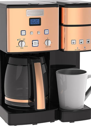 Cuisinart Single Serve + 12 Cup Coffee Maker, Offers 3-Sizes: 6-Ounces, 8-Ounces and 10-Ounces, Stainless Steel, SS-15CP, Copper
