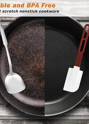 High-Temp Silicone Spatulas, 10'' Commercial Spatula 500°F Heat-Resistant Non-Stick Silicone Scraper, Set of 2 (10-Inch, NSF)