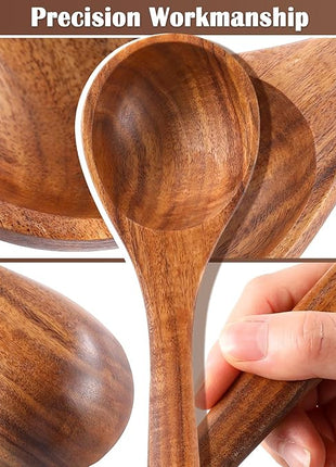 Wooden Spoons for Cooking, 11 Pcs Wood Cooking Utensils Set with Holder, Natural Acacia Wooden Kitchen Tools, Nonstick Cookware, Easy Clean, Kitchen Utensil Set for Mom, Wife Cooking Gifts