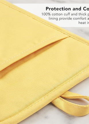 KITCHENAID Ribbed Soft Silicone Pot Holder 2-Pack Set, 2025 Color of The Year, Butter Yellow, 7"x9"