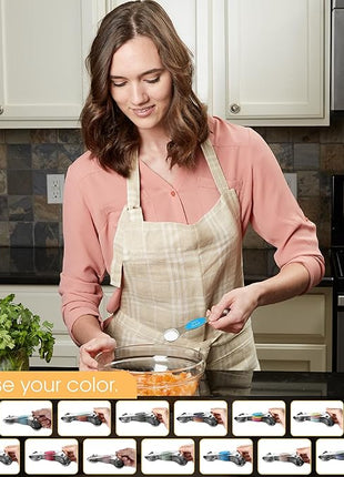 Spring Chef Stainless Steel Magnetic Measuring Spoons Set of 8 with Leveler, Nesting Teaspoon & Tablespoon Measuring Spoons for Dry and Liquid Ingredients, Kitchen Gadgets for Baking & Cooking - Teal