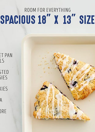 GreenLife Bakeware 18” x 13” Half Cookie Sheet Baking Pan, Non-Toxic PFAS-Free Healthy Ceramic Nonstick, Oven Safe to 450°F, Easy Release, Even Heating, Easy Clean, Navy