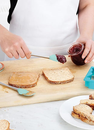 Tovolo Flex-Core Stainless Steel Handled Mini Spatula & Spoonula Set, Heat-Resistant & BPA-Free Silicone, Dishwasher-Safe