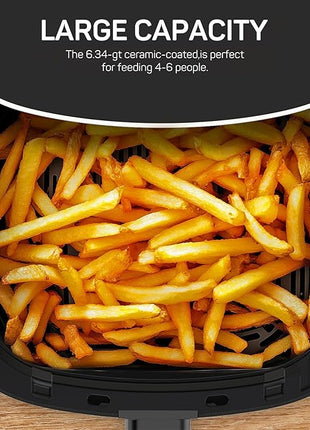 Air Fryer, 6-Quart with Viewing Window, 12-in-1 Functions - Air Fry, Roast, Reheat, Dehydrate, Bake, Steam, and More, 400°F Max Temperature