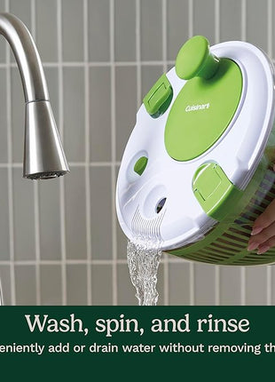 Cuisinart Large Spin Stop Salad Spinner- Wash, Spin & Dry Salad Greens, Fruits & Vegetables, 5qt, CTG-00-SAS1