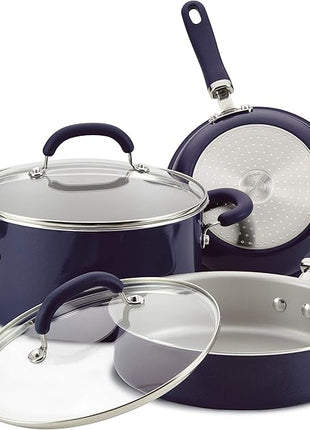 Rachael Ray Create Delicious Nonstick Cookware Pots and Pans Set, 13 Piece, Purple Shimmer