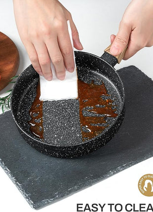 MICHELANGELO Small Frying Pan Nonstick - 6 Inch Single Egg Frying Pan, Mini Skillet with Stay-Cool Handle, Non-Toxic Omelette Pan, Black