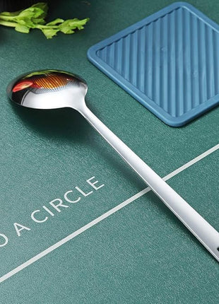 Cooking Spoon, Berglander Stainless Steel Solid Serving, Basting Spoon For Cooking, Kitchen Non-Stick And Heat Resistant, Dishwasher Safe, Easy to Clean