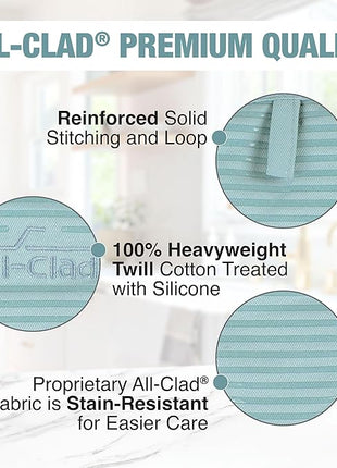 All-Clad Premium Pot Holder & Hot Pad: Heat Resistant up to 500 Degrees - 100% Cotton, 10"x6.25" Hot Pad for Kitchen and Barbeque, 1-Pack, Rainfall