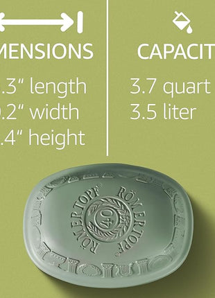 Romertopf Clay Roaster | 40 Years Anniversary Edition | Non-Stick Dutch Oven | Healthy Pot Cooking | Clay Baker | Versatile Cooking Vessel - 3.7 Quarts (3.5 Liters) for up to 6 people - Green