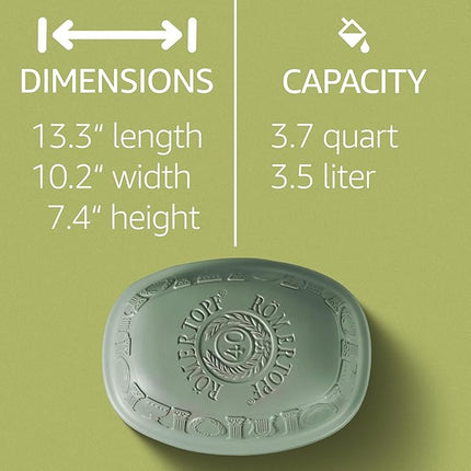 Romertopf Clay Roaster | 40 Years Anniversary Edition | Non-Stick Dutch Oven | Healthy Pot Cooking | Clay Baker | Versatile Cooking Vessel - 3.7 Quarts (3.5 Liters) for up to 6 people - Green