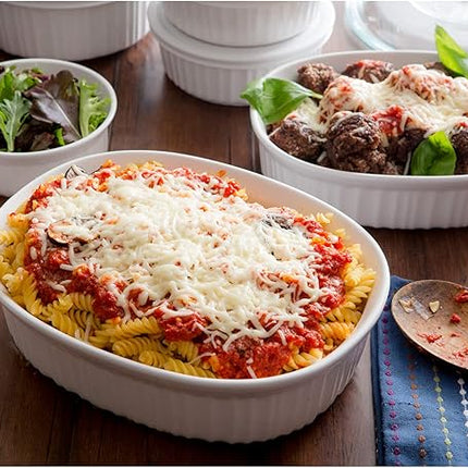 CorningWare French White 20-Pc Ceramic Bakeware Set with Lids Chip and Crack Resistant Stoneware Baking Supplies, Microwave, Dishwasher, Oven, Freezer and Fridge Safe