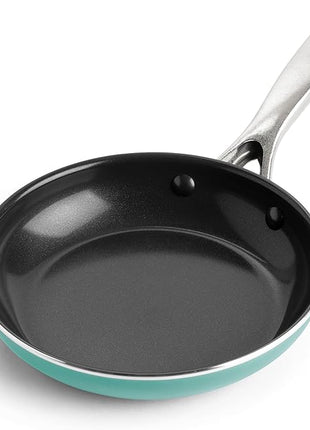 Blue Diamond 8" Nonstick Frying Pan Skillet, Diamond Infused Ceramic PFAS-Free, Dishwasher & Oven Safe, Stay Cool Handle, Durable Non Toxic Metal Utensil Safe, Egg & Omelet Pan, Turquoise