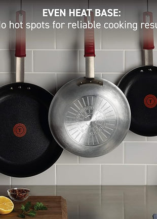 T-Fal Professional VX3 Brushed Nonstick Fry Pan with Stainless Steel Handle 10 Inch, Oven Broiler Safe 400F, Cookware, Pots and Pans, Frying Pan, Restaurant Grade, Certified by the NSF and CBA, Black