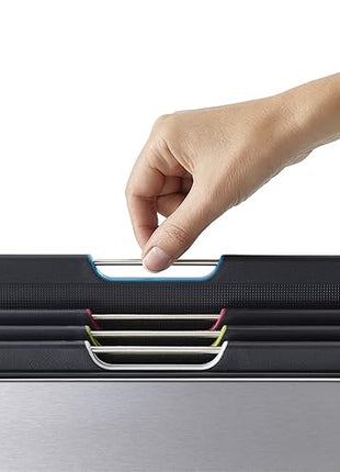 Joseph Joseph Folio 4-Piece Colour coded Cutting Board Set, Stainless Steel Slimline case for organized Kitchen storage, Silver