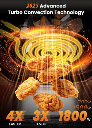 Nuwave Brio Plus Air Fryer 8 Qt, New & Improved, PFAS-FREE, 7 Digital One-Touch Cook Functions that AIR FRY, BAKE, ROAST, DEHYDRATE, TOAST, REHEAT, PREHEAT, 150 Presets, 50°F~400°F (Cozy Blue)