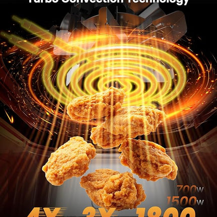 Nuwave Brio Plus Air Fryer 8 Qt, New & Improved, PFAS-FREE, 7 Digital One-Touch Cook Functions that AIR FRY, BAKE, ROAST, DEHYDRATE, TOAST, REHEAT, PREHEAT, 150 Presets, 50°F~400°F, 700/1500/1800W