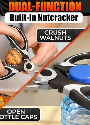 Kitchen Shears for Food Heavy Duty – Kitchen Scissors All Purpose with Cover, 2CR13 Stainless Steel Blades, Rust-Resistant Utility Scissors with Bottle Opener – Cuts Fish, Meat, Nuts & Vegetables