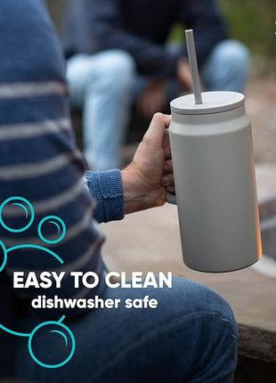 Simple Modern 50 oz Mug Tumbler with Handle and Straw Lid | Reusable Insulated Stainless Steel Large Travel Jug Water Bottle | Gifts for Women Men Him Her | Trek Collection | Almond Birch