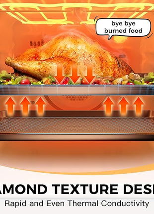 Jelly Roll Pan 15x10 - HONGBAKE Commercial Cookie Sheets for Baking with Diamond Texture Surface, 57% Thicker Carbon Steel Baking Sheet for Oven, Nonstick Cooking Tray